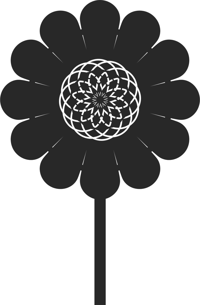 花のイラスト フリー素材 白黒 モノクロno 255 白黒 一輪