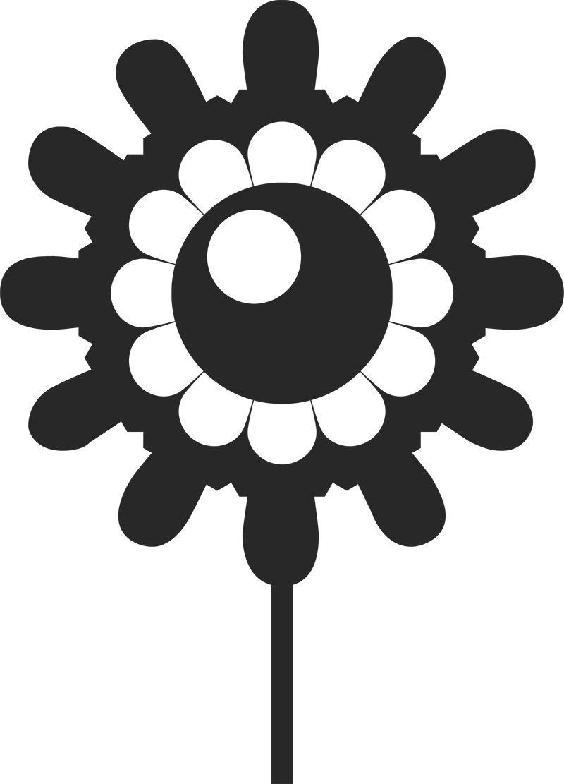 花のイラスト フリー素材 白黒 モノクロno 258 白黒 一輪