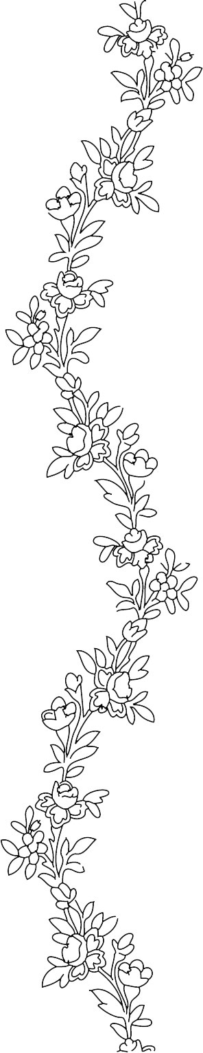 白黒 モノクロの花のイラスト フリー素材 ライン線 コーナー用no 852 白黒 茎葉 ボーダー
