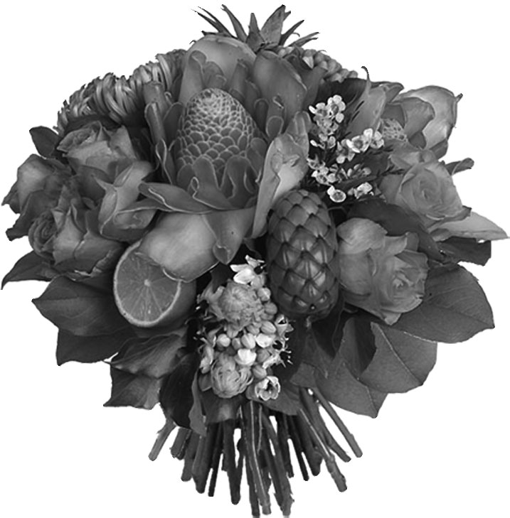 リアルな花のイラスト フリー素材 白黒 モノクロno 22 白黒 花束 果物