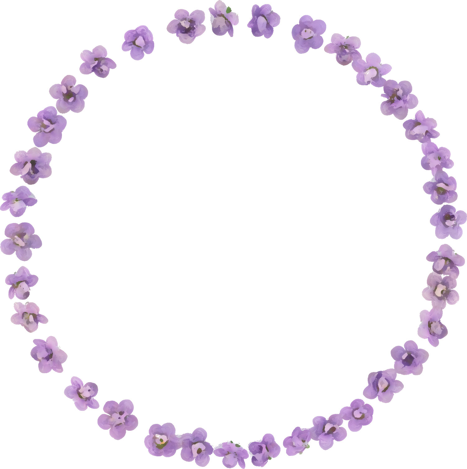 リアルな花のイラスト フリー素材 フレーム枠no 11 紫 すみれ 輪