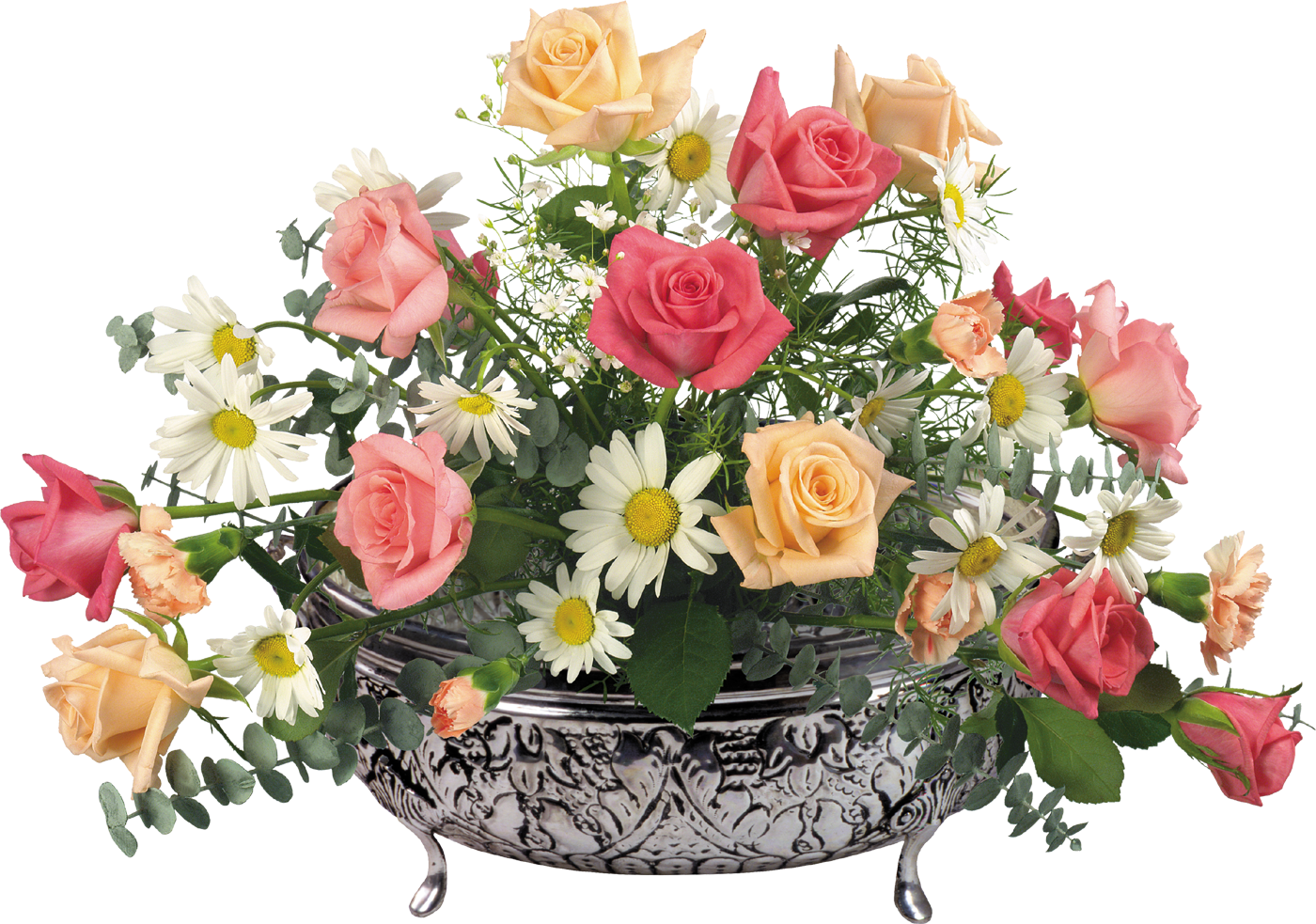 花や葉の写真 画像 フリー素材 花束no 936 生け花 花瓶 バラ