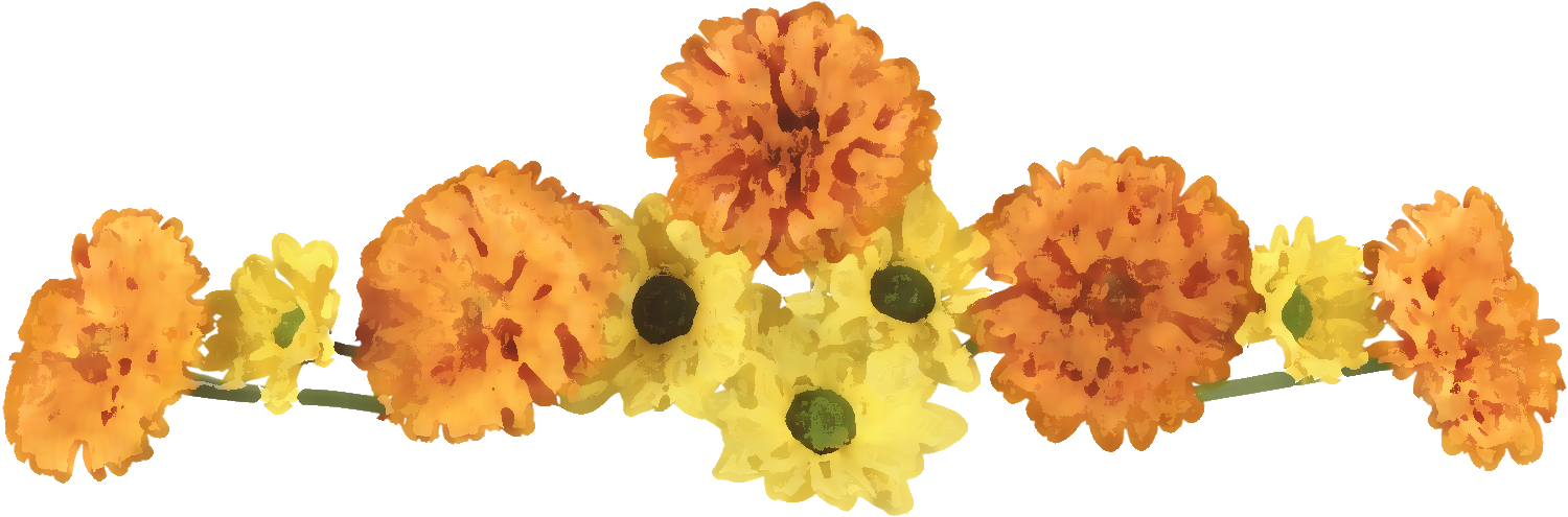 花のイラスト フリー素材 フレーム枠no 9 黄オレンジ