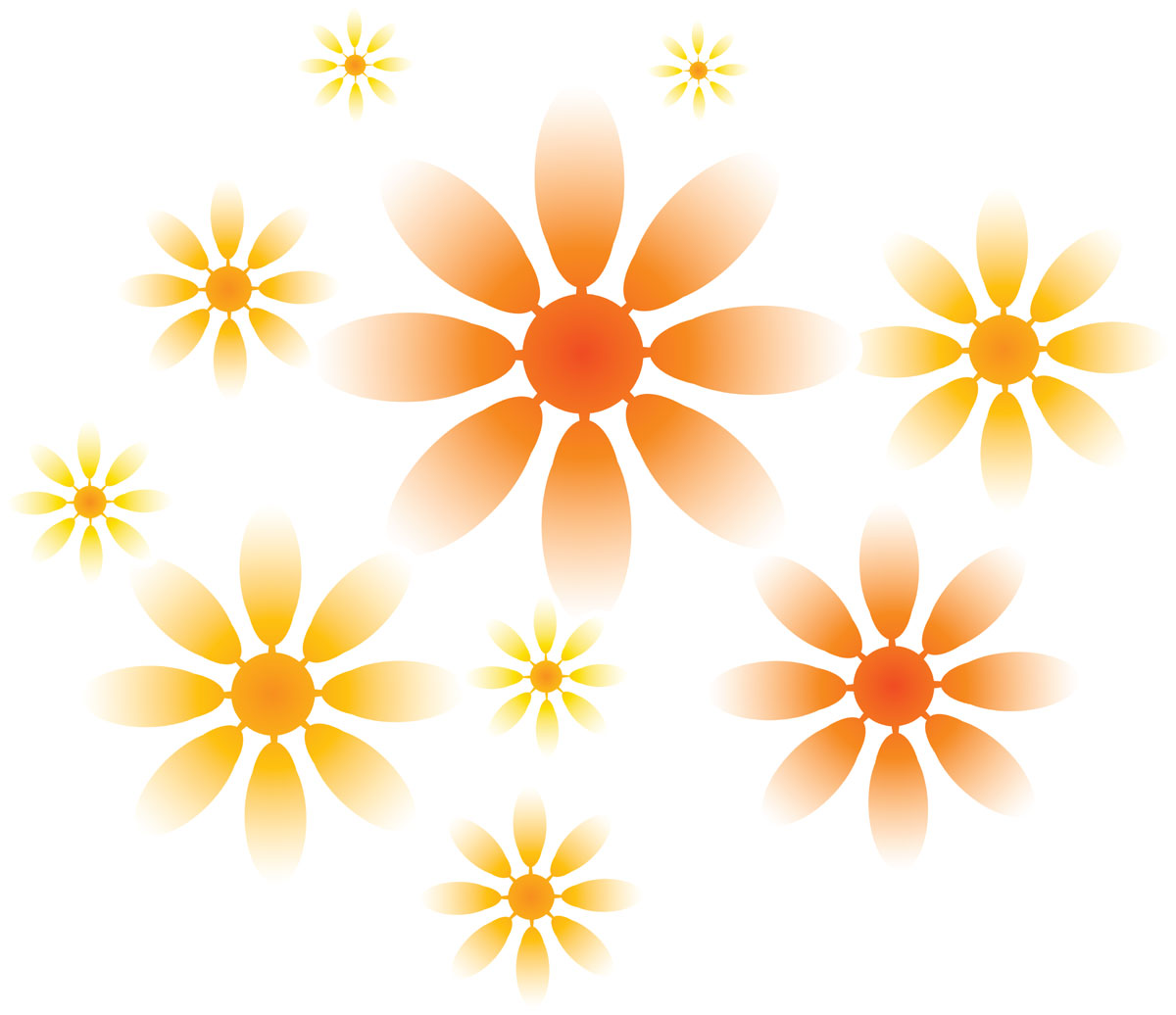 オレンジ色の花のイラスト２ 無料のフリー素材集 百花繚乱
