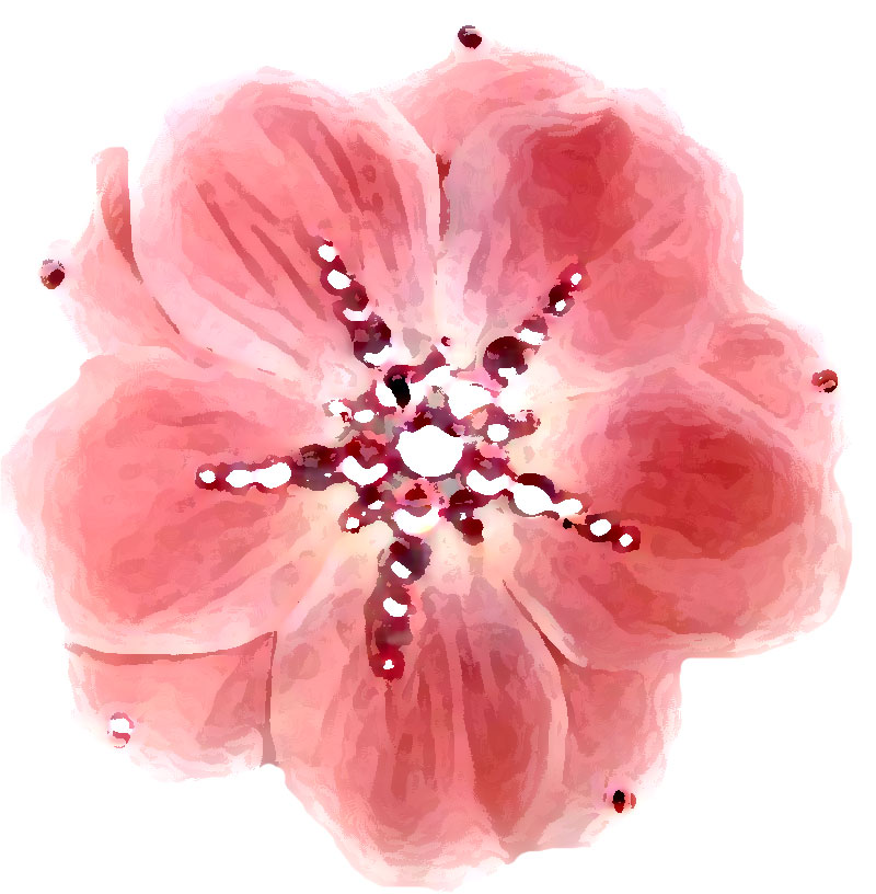 リアルな花のイラスト フリー素材 花一輪no 1816 ピンク 造花 宝石