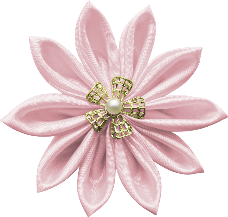 ポップでかわいい花のイラスト フリー素材 No 3 布の造花 ピンク 真珠