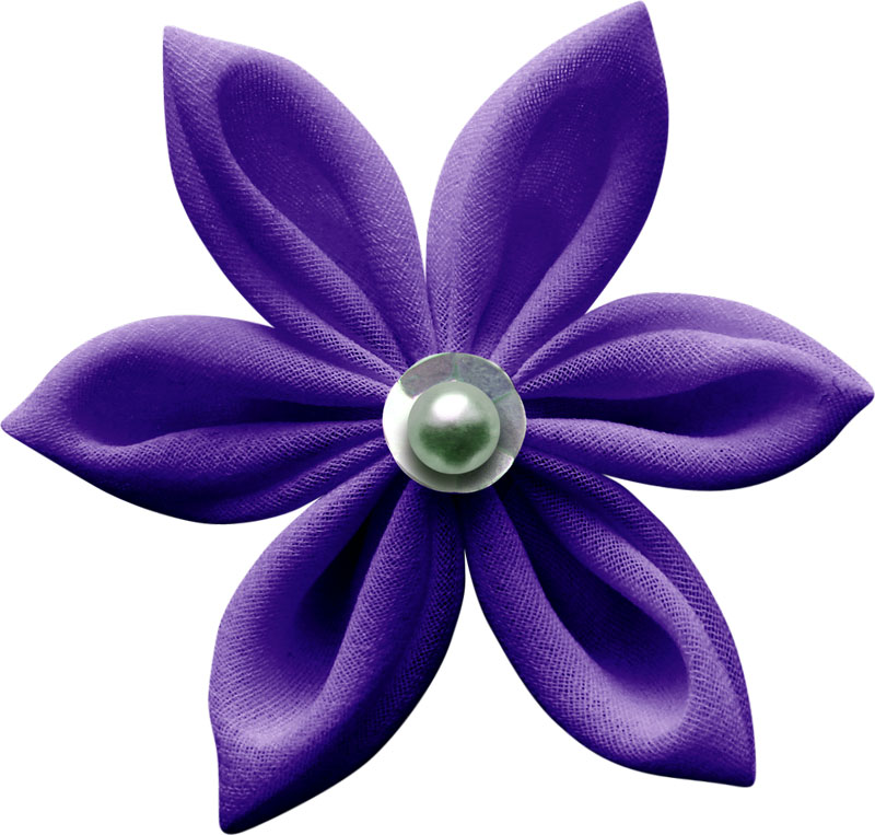 ポップでかわいい花のイラスト フリー素材 No 5 布の造花 群青 真珠