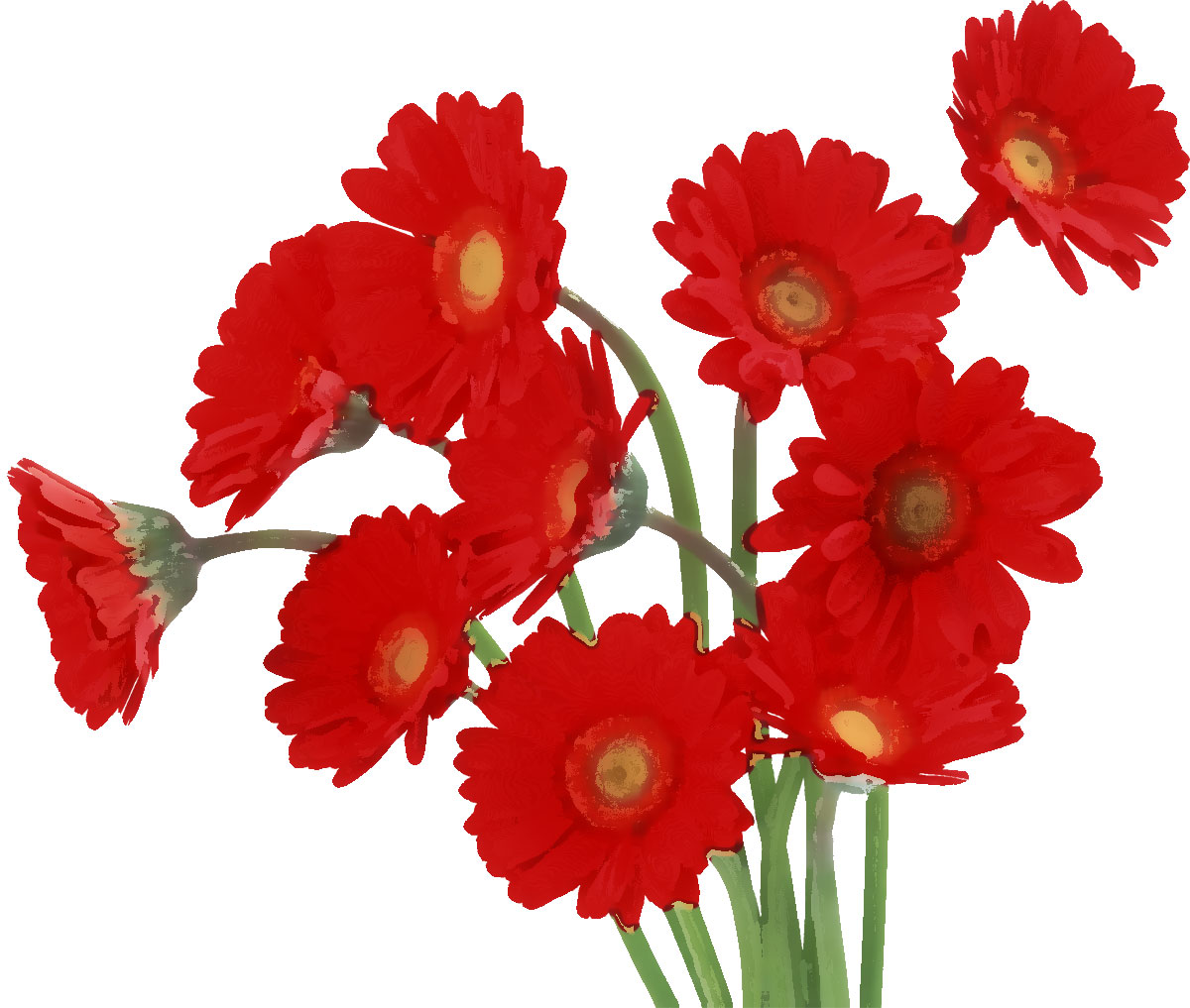 赤い花のイラスト フリー素材 No 274 ガーベラ 赤