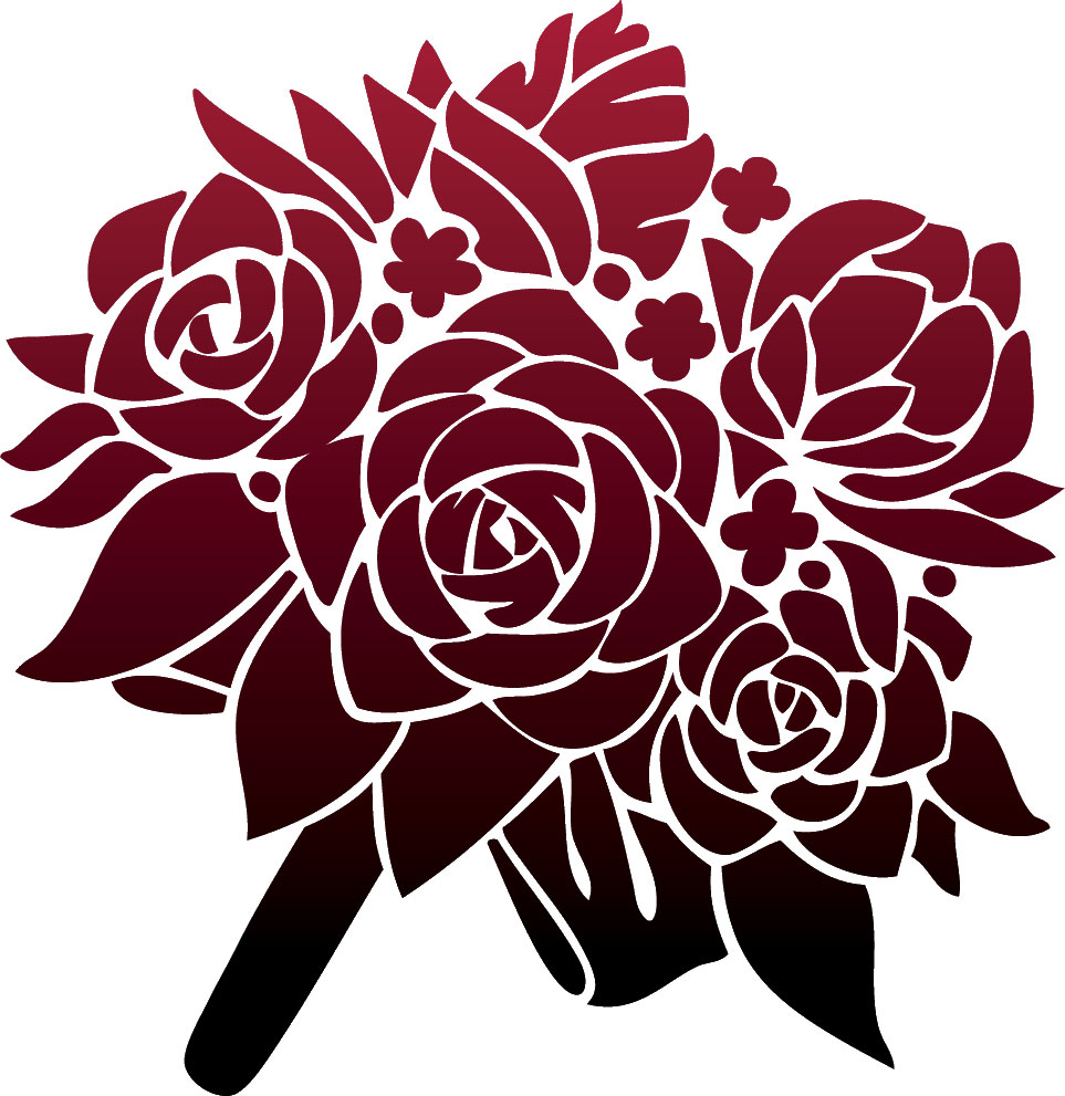 薔薇のイラスト見本-バラの花束・模様