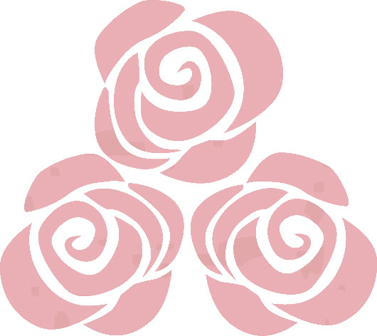 薔薇のイラスト見本-バラの模様・ピンク