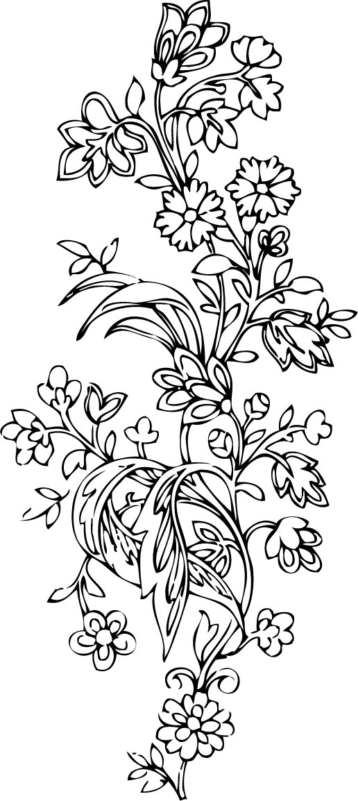花のイラスト フリー素材 白黒 モノクロno 125 白黒 手書き風