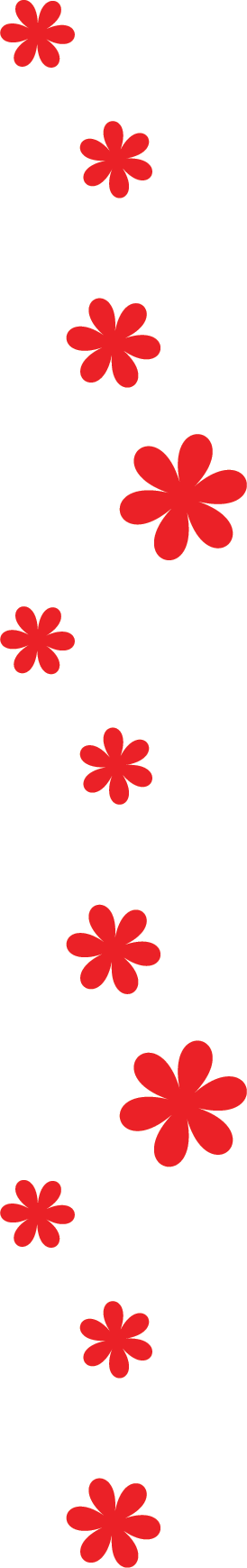 花のイラスト フリー素材 フレーム枠no 015 赤 大小 ボーダー