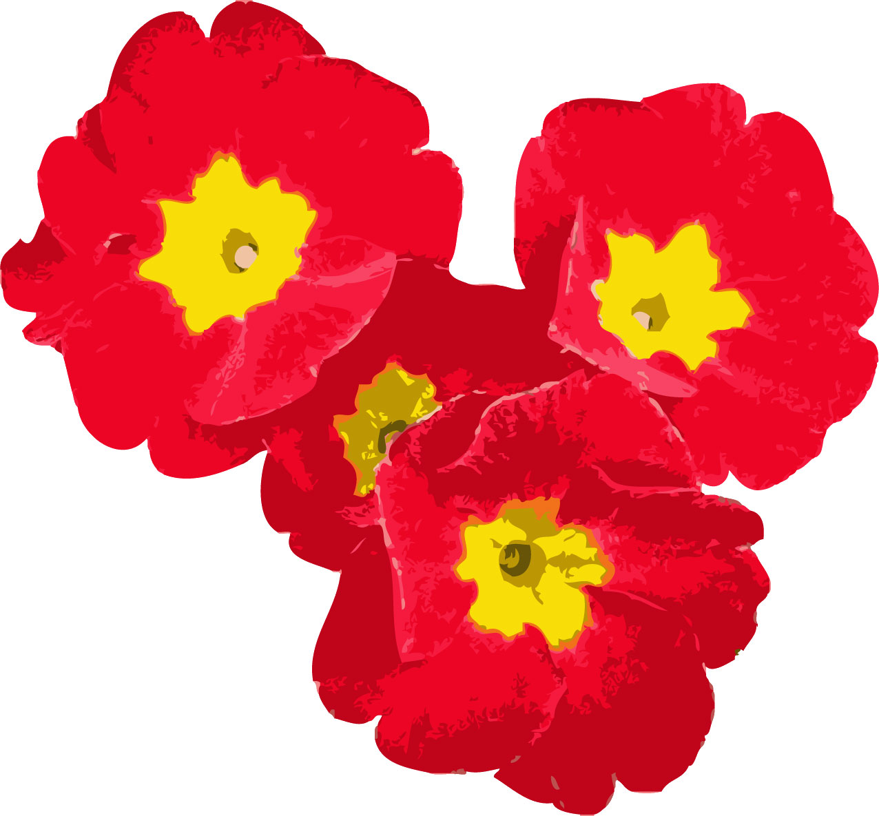 赤い花のイラスト フリー素材 No 104 赤黄 リアルテイスト