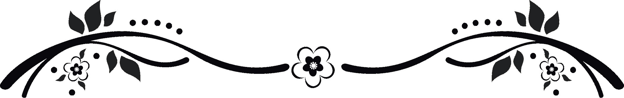 花のイラスト フリー素材 白黒 モノクロno 367 白黒 茎葉 横長