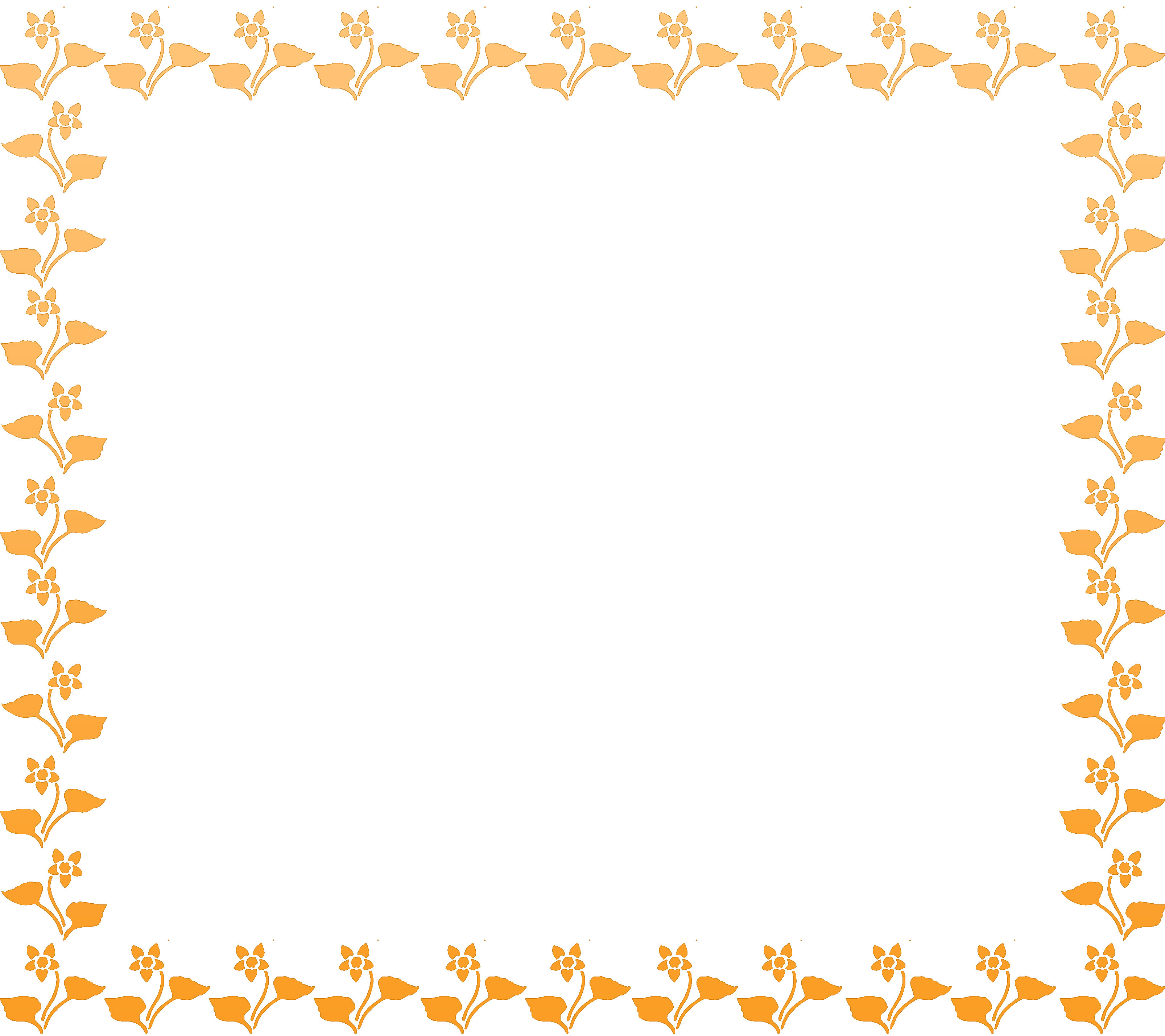 花のイラスト フリー素材 フレーム枠no 274 オレンジの花の窓