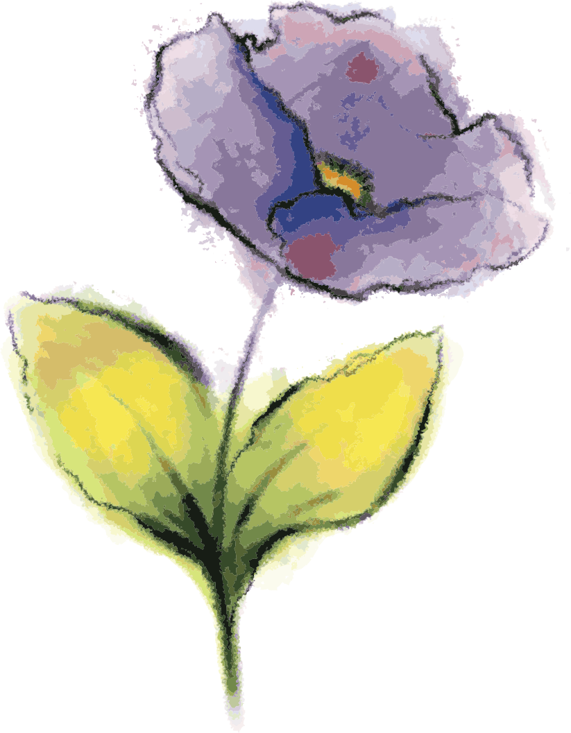 手書き風の花のイラスト 画像no 009 油絵風 青紫 無料のフリー素材集 百花繚乱