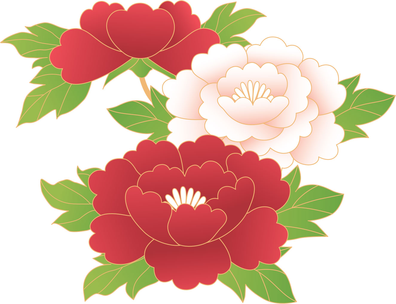 画像サンプル-赤とピンクの花