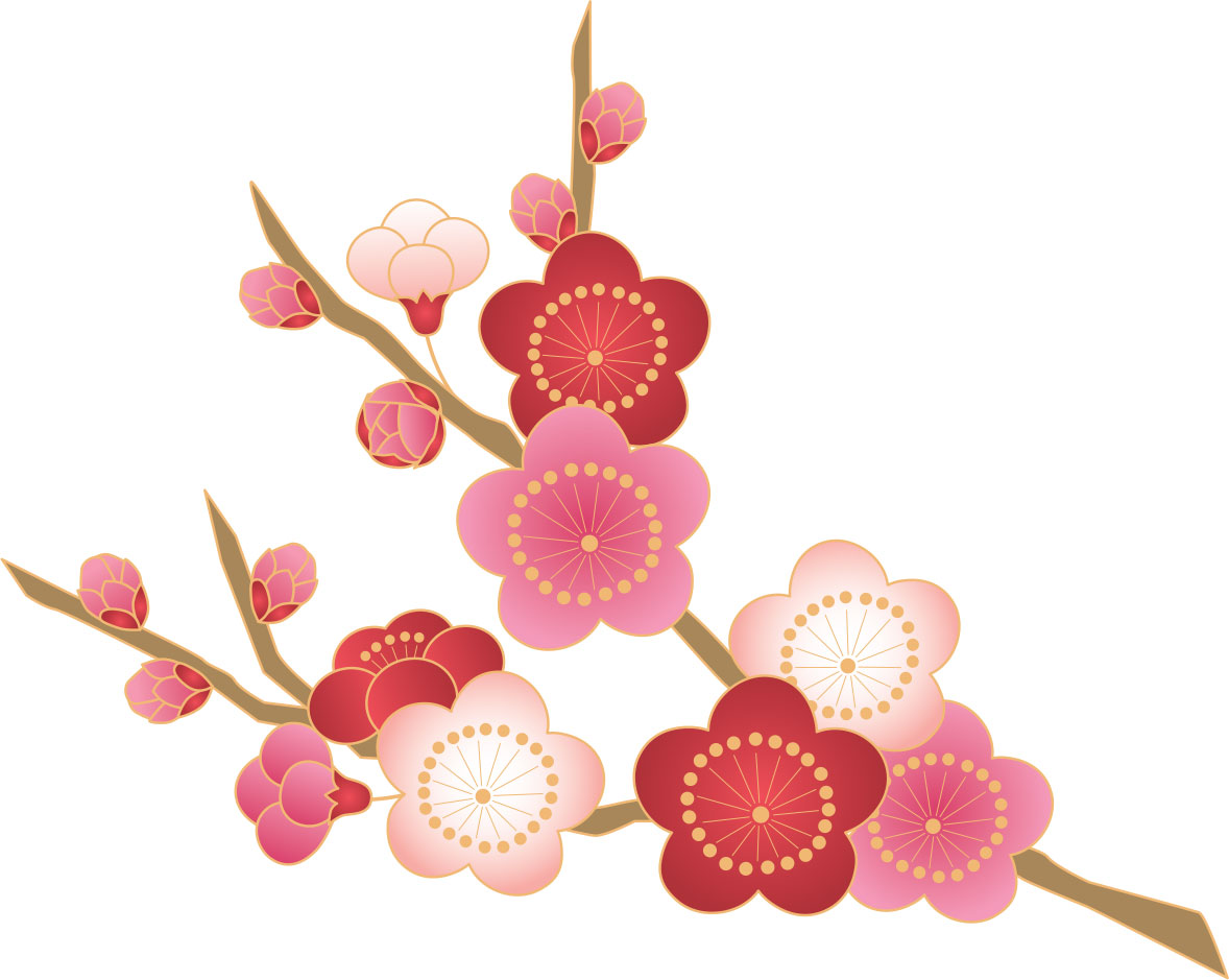 うめ 梅 のイラスト 画像no 512 ウメの花 カラフル 無料のフリー素材集 百花繚乱