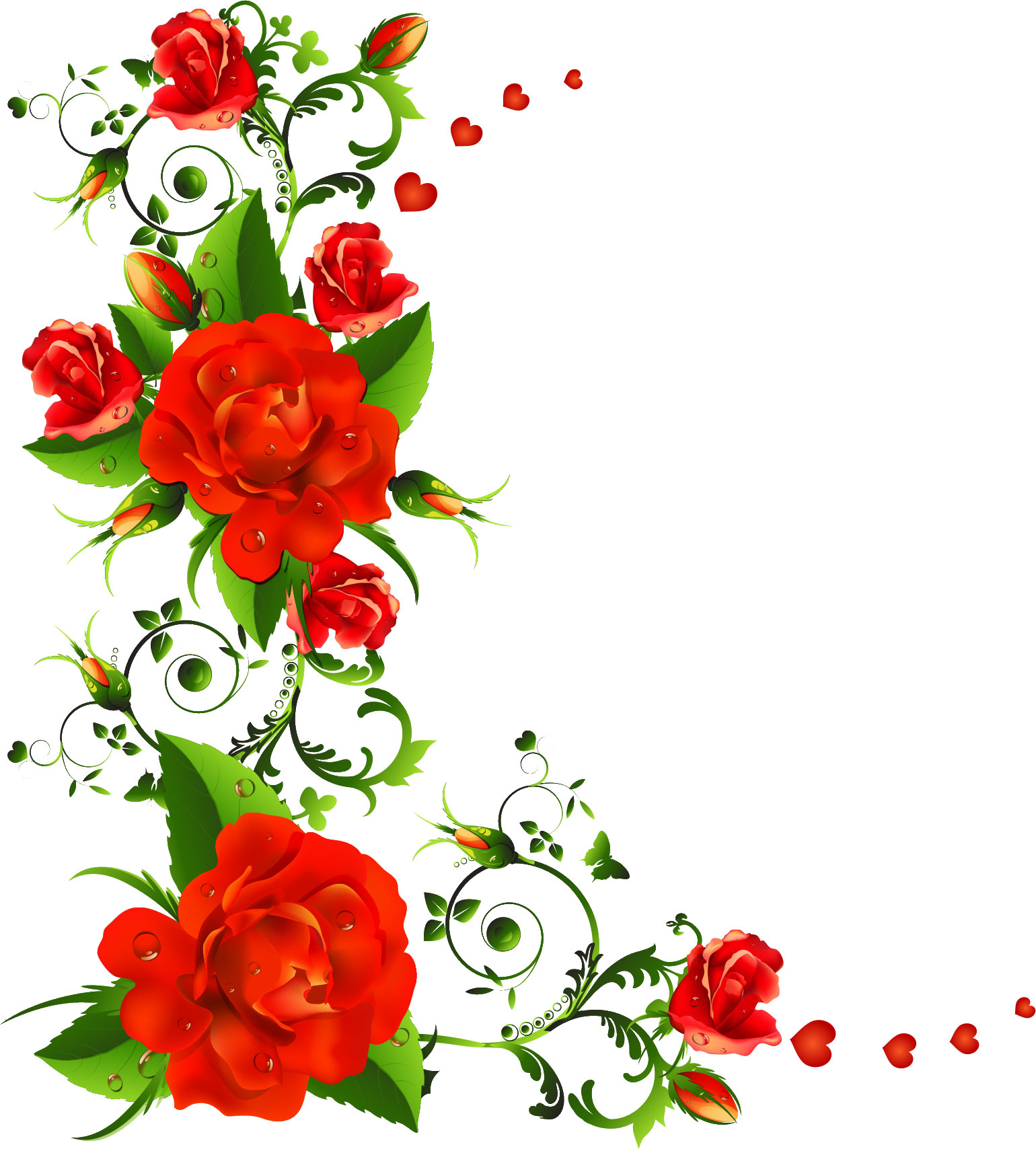 画像サンプル-赤いバラとハート
