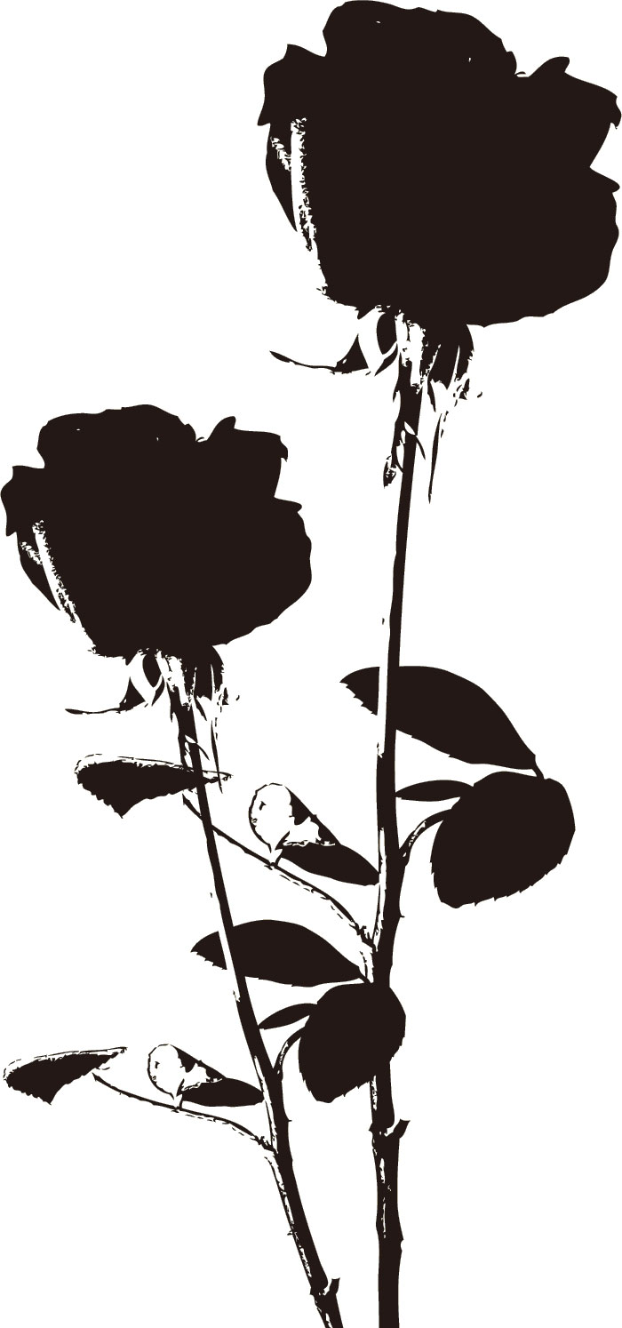 バラのイラスト 画像no 714 バラのシルエット 無料のフリー素材集 百花繚乱