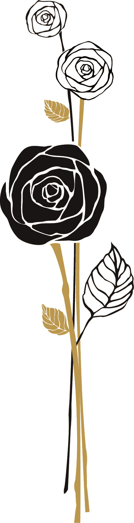 バラのイラスト 画像no 715 切り絵風のバラ 無料のフリー素材集 百花繚乱