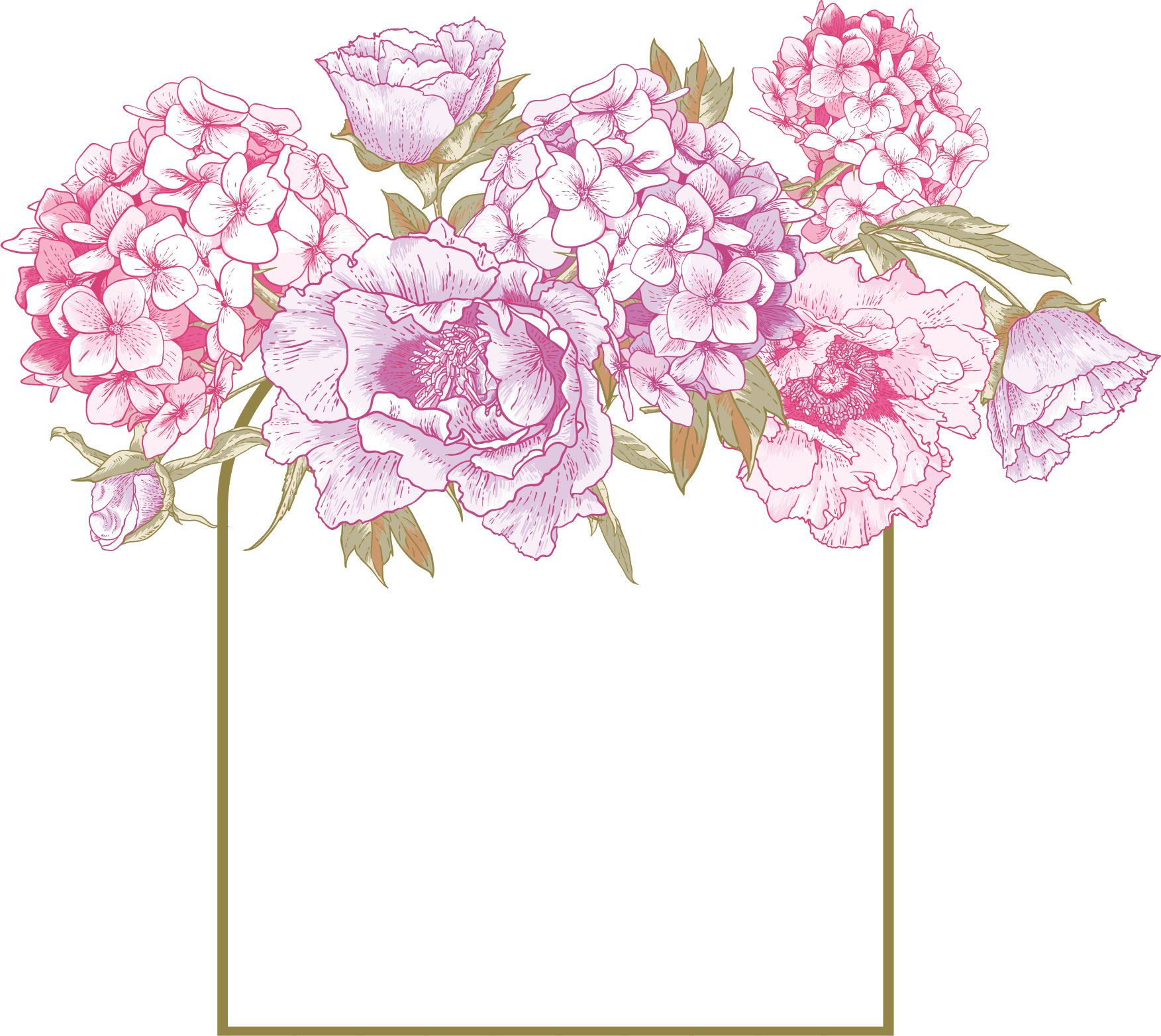 花のフレームのイラスト 画像no 751 フラワーフレーム 無料のフリー素材集 百花繚乱