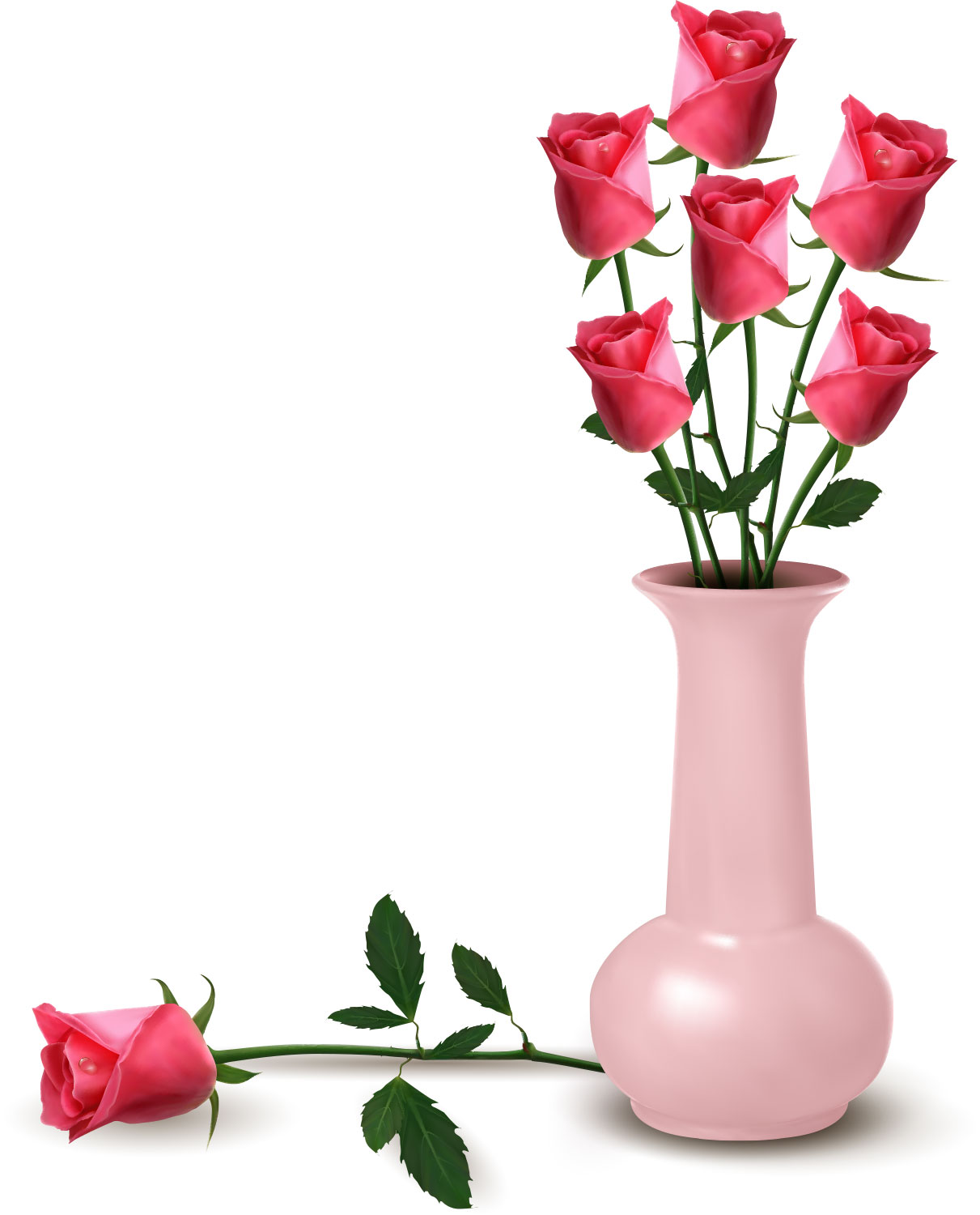 画像サンプル-花瓶とピンクのバラ