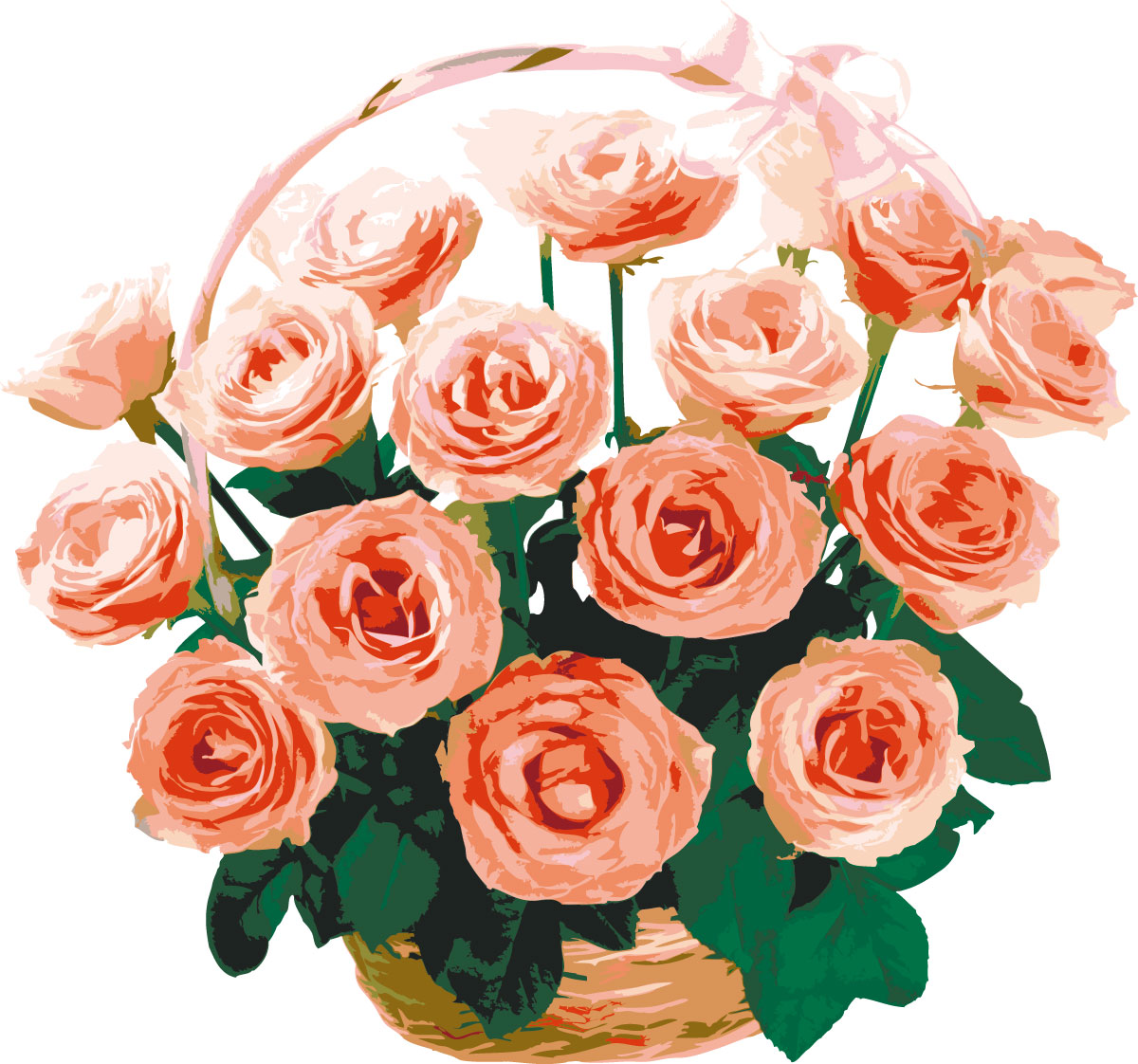 画像サンプル-ピンクのバラ・花束