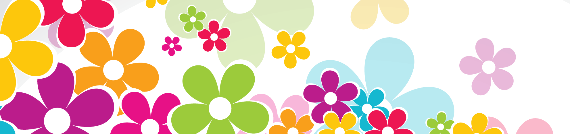 花や葉のイラスト フリー素材 バナー タイトル枠no 043 カラフルフラワー