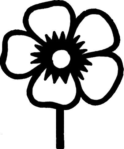 画像サンプル-白黒・かわいい花