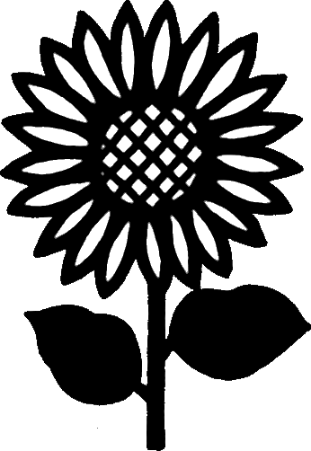白黒の花のイラスト 画像no 029 白黒 ひまわり 無料のフリー素材集 百花繚乱