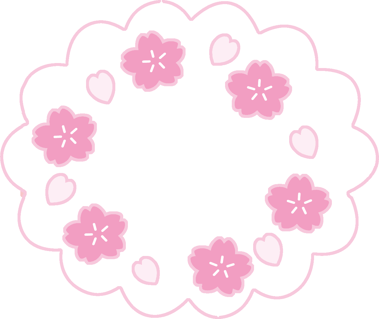 さくら 桜 のイラスト 画像no 041 フレーム さくらの花びら 無料のフリー素材集 百花繚乱