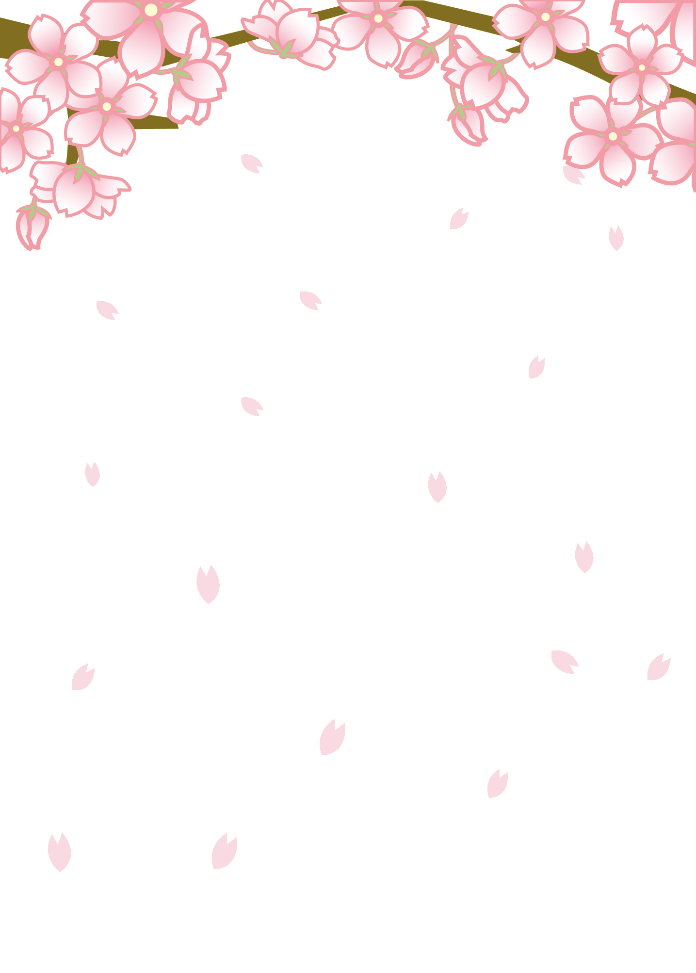 さくら 桜 のイラスト 画像no 014 舞い散る桜 壁紙にも 無料のフリー素材集 百花繚乱