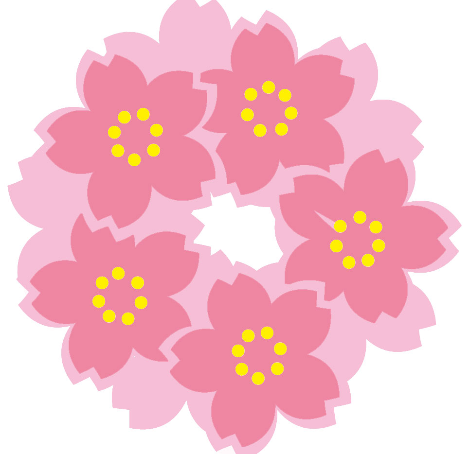 さくら 桜 のイラスト 画像no 019 さくらの花輪 無料のフリー素材集 百花繚乱