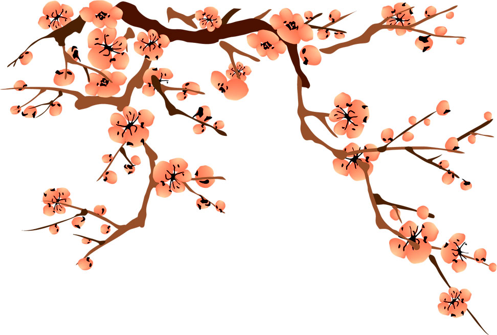 うめ 梅 のイラスト 画像no 005 梅の花 水彩画風 無料のフリー素材集 百花繚乱