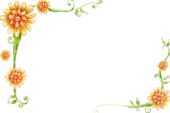 手書き風 絵画風の花のイラスト フレーム 飾り枠 ライン 無料のフリー素材集 百花繚乱