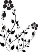 かわいいポップな花のイラスト 白黒 モノクロ２ 無料のフリー素材集 百花繚乱