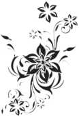 白黒 モノクロの花のイラスト５ 無料のフリー素材集 百花繚乱
