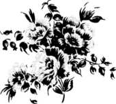 リアルな花のイラスト 白黒 モノクロ２ 無料のフリー素材集 百花繚乱