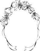 白黒 モノクロの花のイラスト フレーム枠 無料のフリー素材集 百花繚乱