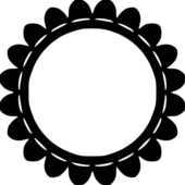 白黒の花のイラスト フレーム 外枠 無料のフリー素材集 百花繚乱