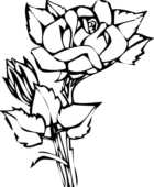 バラの花の画像 イラスト 白黒 モノクロ 無料のフリー素材集 百花繚乱