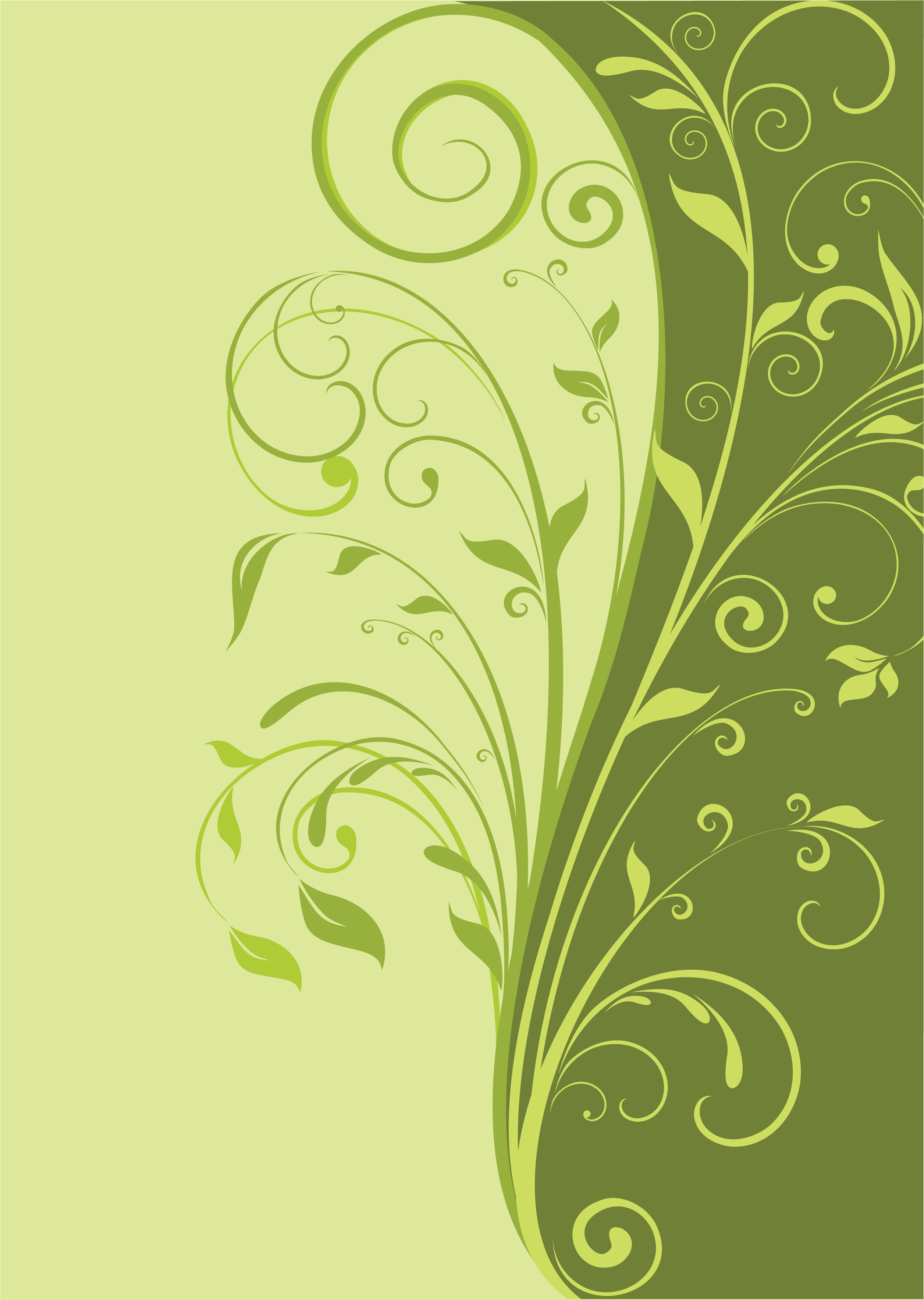 葉っぱや草木のイラスト 壁紙 背景no 021 緑二色 茎蔓 巻き