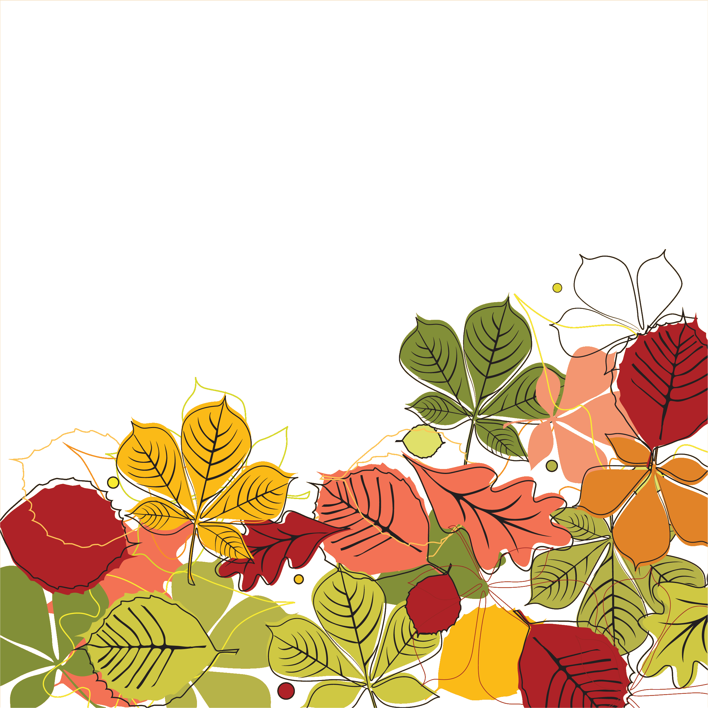葉っぱや草木のイラスト 壁紙 背景no 062 カラフル 赤黄茶緑
