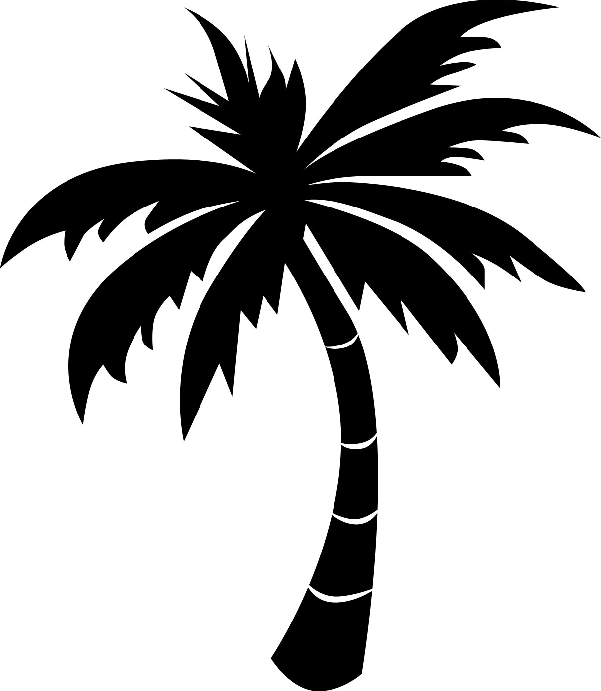 葉っぱや草木のイラスト 画像 フリー素材 白黒no 445 白黒 ヤシの木 椰子